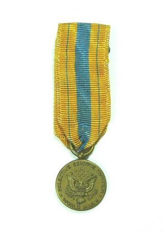 Very Rare Agency Selective Service System World War 2 Service Medal,  Miniature