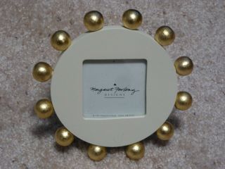 Rare Retired 1995 Margaret Furlong Wood Frame White Circle With Gold Spheres