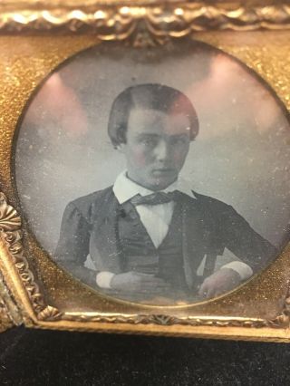 Rare Handsome Aristocratic Young Man 1/6 Plate Daguerreotype Hand Tinted