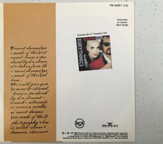 Eurythmics Very Rare 1991 Spain Promo 7 " Greatest Hits Sweet Dreams Annie