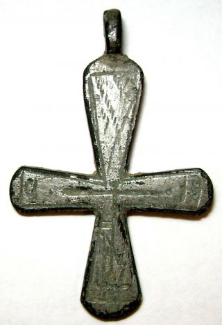Ancient Very Rare Bronze Pectoral Believer Cross Middle Ages.
