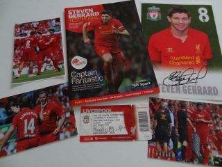 Liverpool Fc Steven Gerrard Rare 2013 Testimonial Programme,  Ticket & Photos