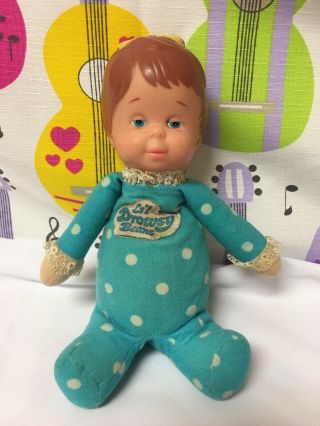 Mattel 1982 Vintage Lil’ Drowsy Beans Doll 10” Blue Outfit Needs Tlc