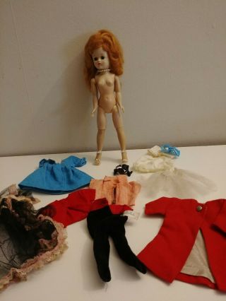 Vintage Vogue 10 " Jill Doll Dress Slip Shoes Nightie Pants Tag Coat Look