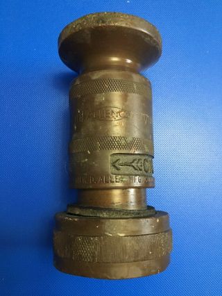 Vintage Allen Mfg.  Co.  Brass Fire Fighter Water Nozzle 7171l Antique Chicago Usa