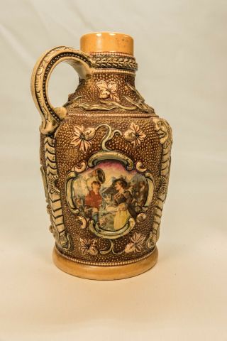Antique Pottery Pitcher Gesetzlich Geschutzt Brown/Tan 8 