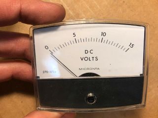 Vintage Micronta Dc Volts Meter Measures 0 - 15 Vdc Model 270 - 1754 Gauge