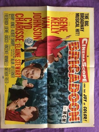 Brigadoon Gene Kelly Cyd Charisse Minnelli Orig Us Half Sheet Poster Rare