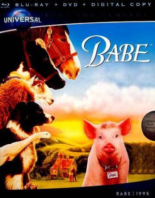 Best Picture Nominee 1995 Babe Blu - Ray,  Dvd W/rare Universal 100th Slipcover
