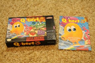 Qbert 3 Q Bert3 Box & Instructions Only Snes Nintendo Rare L@@k