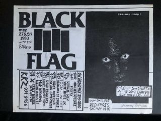 Ultra Rare Black Flag Flyer - Art By Raymond Pettibon 1983 On Broadway