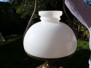ANTIQUE VINTAGE GYPSY STYLE BRASS ELECTRIC CEILING LANTERN & OPAQUE GLASS SHADE 3