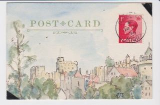 Gb Stamps Rare First Day Cover 1936 King Edward Windsor Hand Illustrated