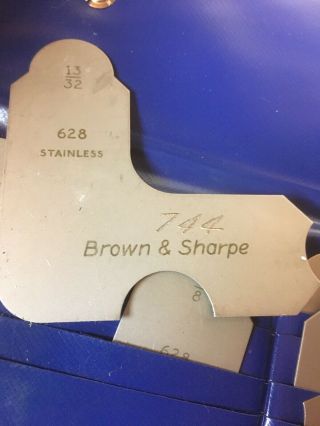 BROWN & SHARPE 628 STAINLESS RADIUS SET 744 MISSING 1 Mechanist Tool Tools Rare 2