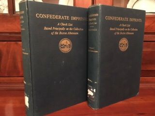 RARE 1955 Confederate Imprints,  CRANDALL,  Civil War Reference Set,  Checklist 1st 2