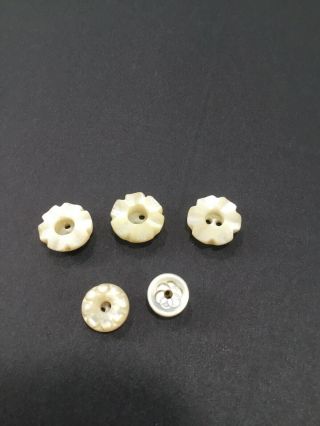 5 Antique Ocean Pearl Buttons