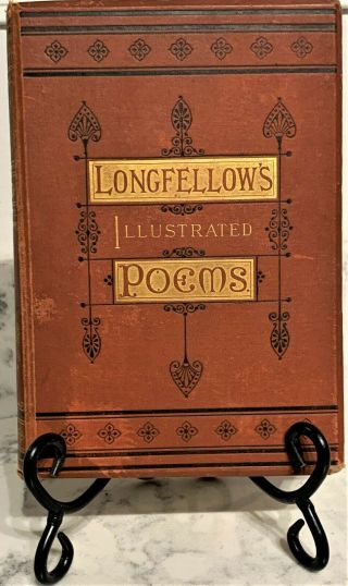Antique 1880 Victorian Fine Binding Edition Of Longfellow 