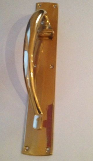 Large Impressive Brass Door Handle / Pull Stunning Heavy Weight