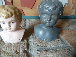 Antique Vintage Tin German Minerva Doll Head