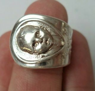 Rare Vintage Estate Signed Gerber Baby Advertising Spoon Ring 2492a