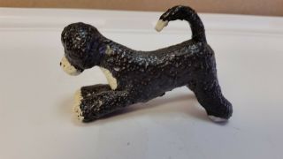 Rare Portuguese Water Dog Figurine Hand Painted Statue