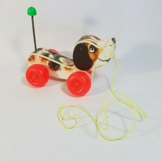 Vintage 1965 Fisher Price Little Snoopy Puppy Dog Pull Toy Rare Mexico Design