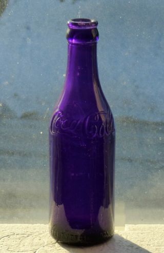 Rare Purple Colored Canadian Coca - Cola Straight Side Soda Bottle