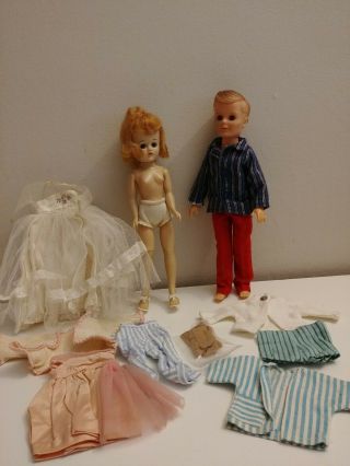 Vintage Vogue 10 " Jill & Bob Doll Dress Wedding Tag Shoes Pants Jacket Look