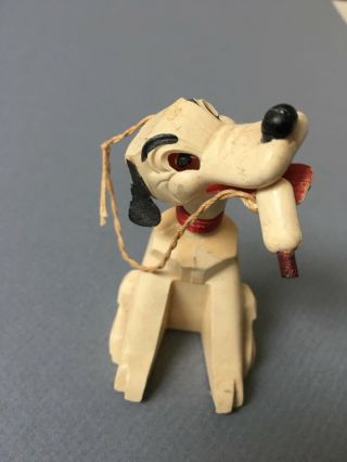 Rare Vintage Plastic Pluto By Jvz Co.  With Magnet Bone Collectible