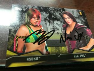 Asuka Nia Jax Autographed Card Rare Signed Hof Wwe Aew Sexy Diva Wrestling Icon