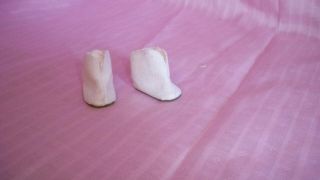 White Suede Type Material Boots For 8 " Doll Madame Alexander Ginny Or Muffie