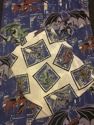 Rare Vintage 90’s Disney Gargoyles 2pc Twin Fitted Flat Sheet Set Great Cond