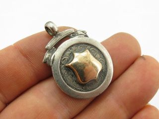 Vintage Antique Sterling Silver 925 & Gold Pocket Watch Albert Chain Fob