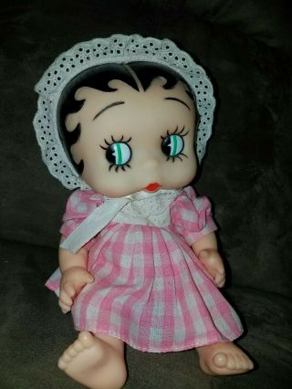 Baby Betty Boop Doll 1987 King Feature Hamilton Toy Figure Bonnet Pink Vintage