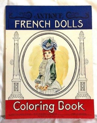 Antique French Dolls Coloring Book 1976 Peggy Jo Rosamond Artist 11 X 14 Frame