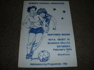 Rare Northern Region V Womens Fa Select Xi @ Bradford City 14th February 1981