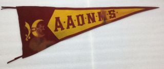 Shriners Aaonms Antique 1915 - 25 45” Wool Felt Pennant Very Rare Find