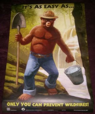 Rare 2ft X 3ft Smokey The Bear Poster 2015 - Only You Can Prevent Wildfires