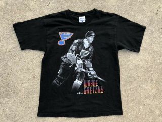 Rare Vintage 1995 Pro Player St.  Louis Blues Wayne Gretzky Nhl Shirt Sz L Usa