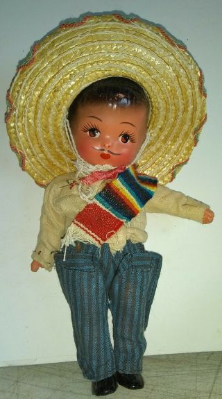 Vintage Composition Mexican Boy Doll Outfit And Box