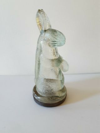 Antique Rabbit Tin Bottom Glass Candy Container Avor Easter Bunny