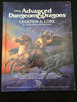 Tsr Advanced D&d Legends & Lore Cyclopedia Vintage Rare