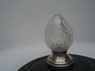 Interesting Cut Glass Egg With Solid Silver Display Stand Unusual Salt Cellar?