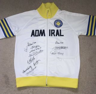 Leeds United Admiral Tracksuit Top Signed By 12 Rare Mot Alaw Leeds Signed