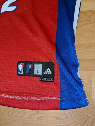 Rare Richard Rip Hamilton 32 Detroit Pistons Red Adidas Jersey L Men’s NBA Team 3