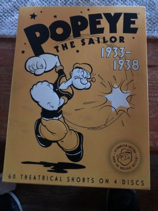 Popeye The Sailor 1933 - 1938 Volume One (dvd) Rare Max Fleischer B&w Cartoon Oop