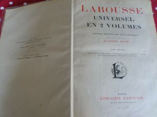 Antique Larousse UNIVERSEL Vol 2 Encyclopedia French 33 coloured pages 1923 2