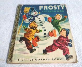 Rare Old Vintage Little Golden Book Frosty The Snow Man (a) First Edition 1952