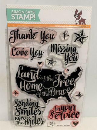 Simon Says Stamp Brave Military 4th Of July America Clear Rubber Stamps Rare