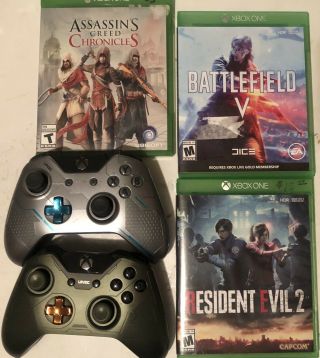 Xbox One Halo 5 Edition Controllers 3 Games Resident Evil 2 Battlefield V Rare